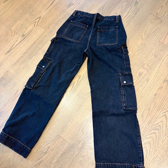 Oak + Fort Cargo Wide leg Jean with Snaps For Barrel Leg - Picture 5 of 11